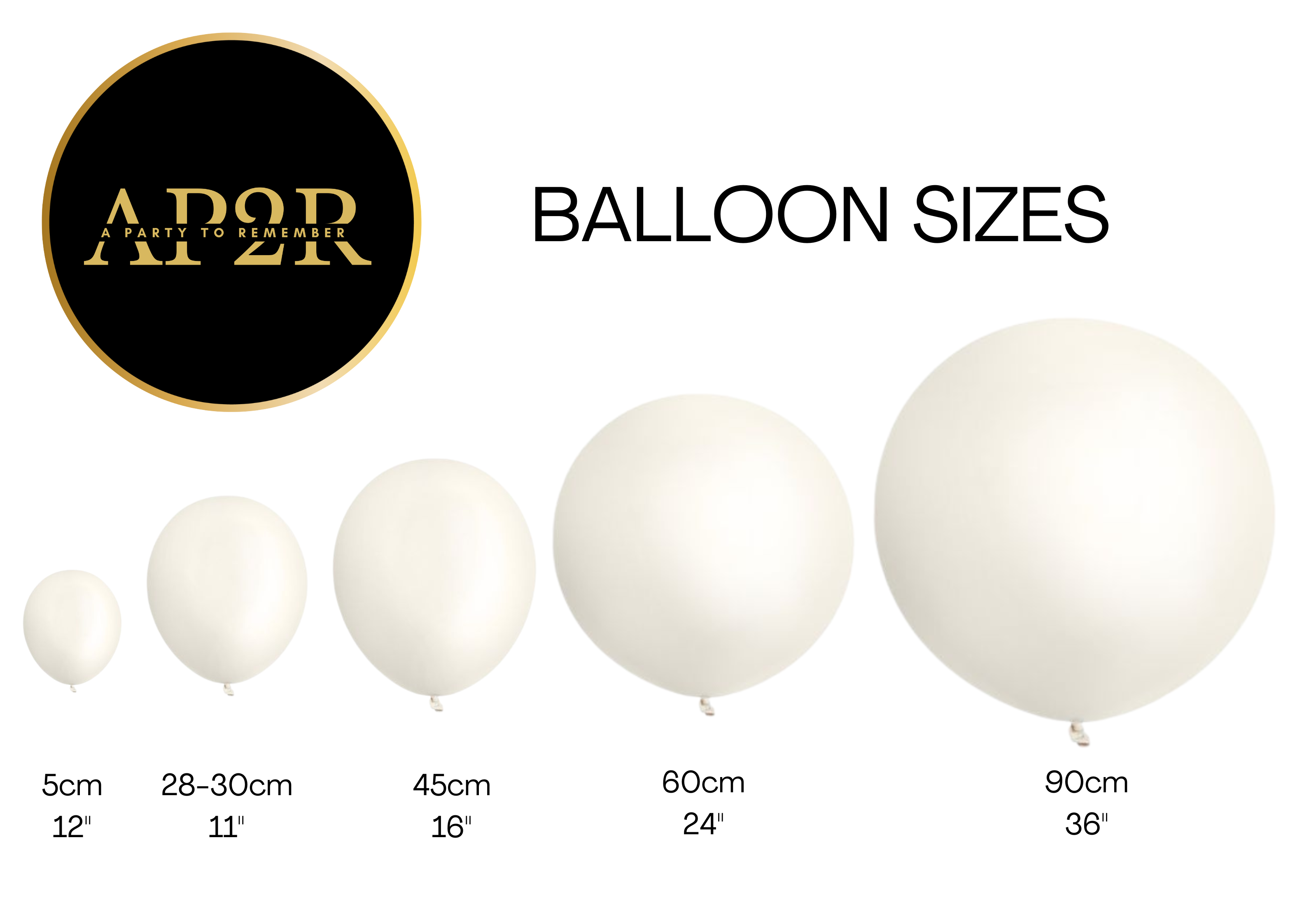 BALLOON SIZE CHART